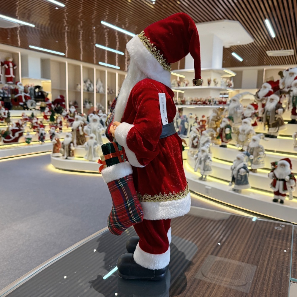 45cm Xmas Handmade Traditional Santa Claus Doll With Christmas Gift Bag And Christmas stocking Handicraft Santa Claus Indoor Decoration