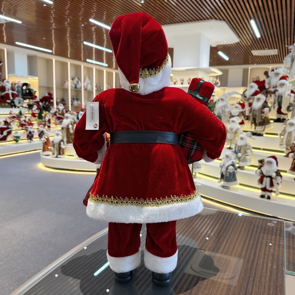 45cm Xmas Handmade Traditional Santa Claus Doll With Christmas Gift Bag And Christmas stocking Handicraft Santa Claus Indoor Decoration