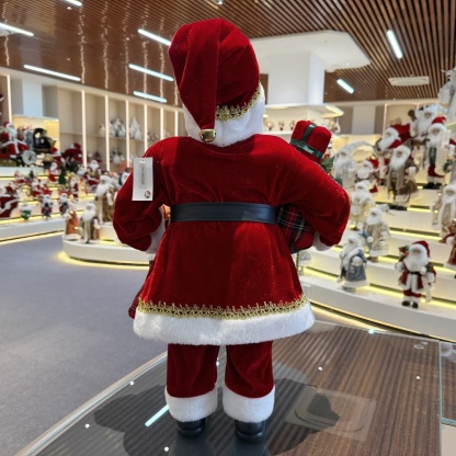 45cm Xmas Handmade Traditional Santa Claus Doll With Christmas Gift Bag And Christmas stocking Handicraft Santa Claus Indoor Decoration