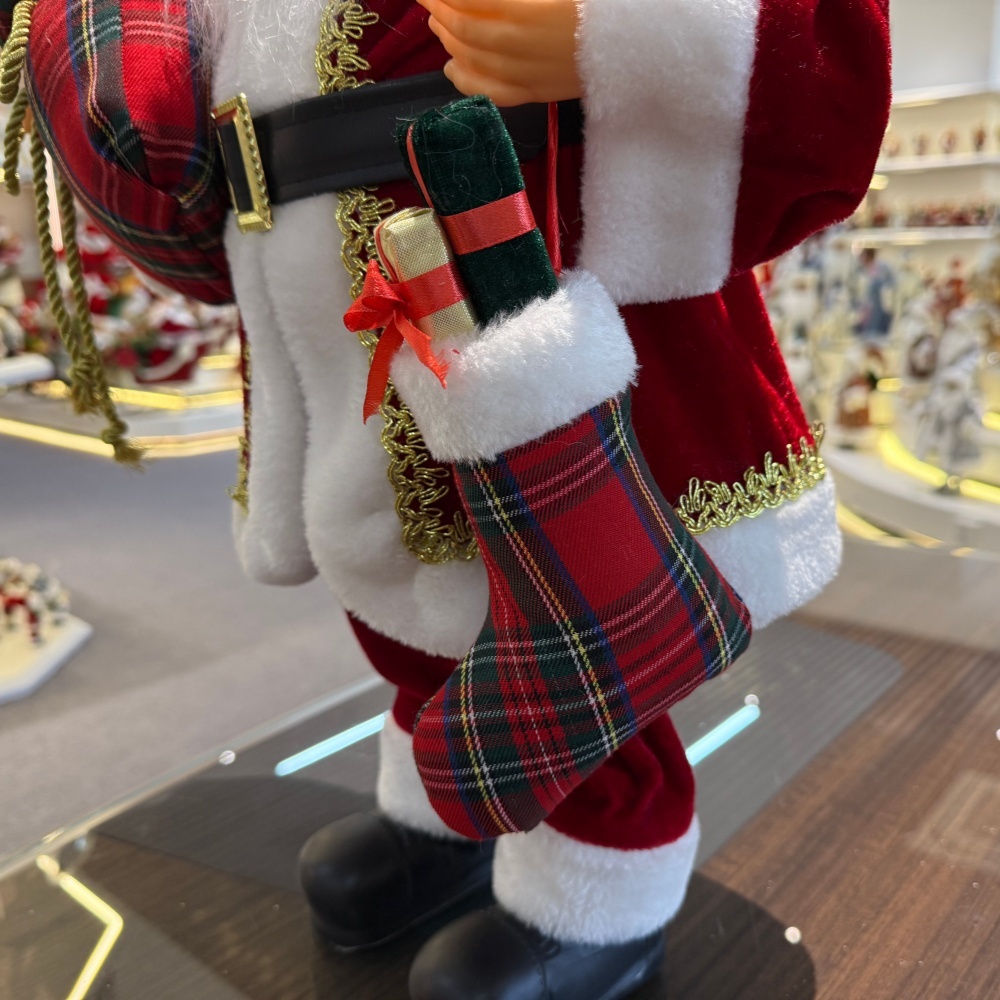 45cm Xmas Handmade Traditional Santa Claus Doll With Christmas Gift Bag And Christmas stocking Handicraft Santa Claus Indoor Decoration