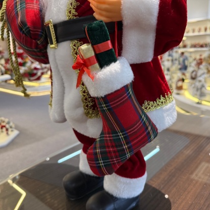 45cm Xmas Handmade Traditional Santa Claus Doll With Christmas Gift Bag And Christmas stocking Handicraft Santa Claus Indoor Decoration