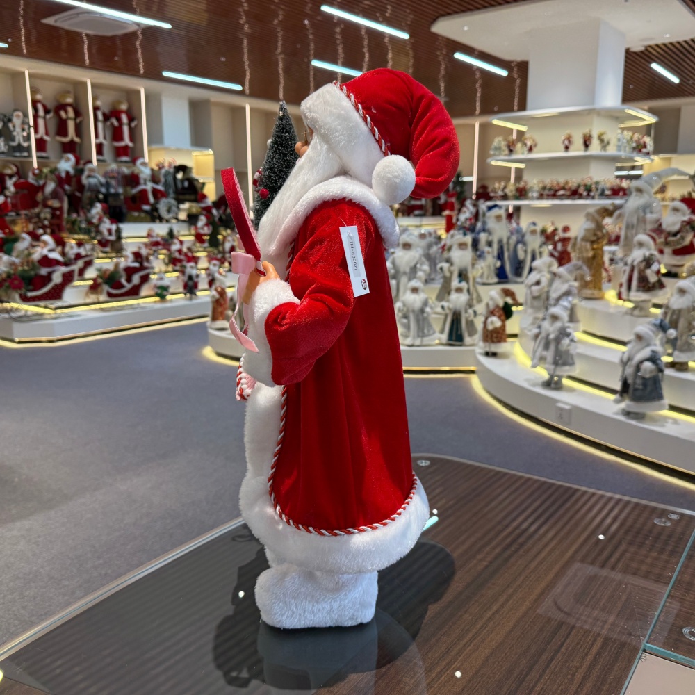 45cm Xmas Handmade Luxury Santa Claus Doll with Christmas Gift Box And Candy Handicraft Plush Santa Claus Indoor Decoration