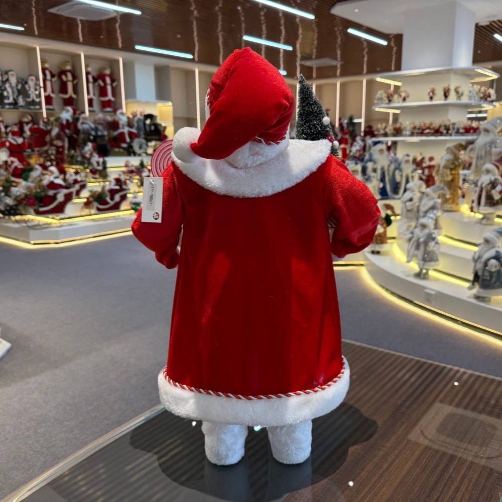 45cm Xmas Handmade Luxury Santa Claus Doll with Christmas Gift Box And Candy Handicraft Plush Santa Claus Indoor Decoration