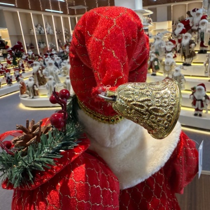 45cm Xmas Handmade Luxury Santa Claus Doll with Christmas Gift Bag And Wine Fruits lanterns Handicraft Santa Claus Indoor Decoration