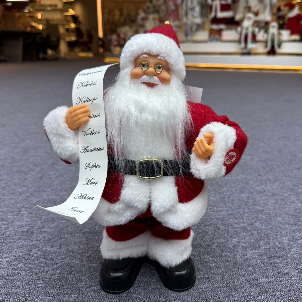 30cm Handmade Musical Dancing Santa Claus Doll Christmas Ornament Tabletop Decoration for Xmas Gifts Home Display Santa Claus