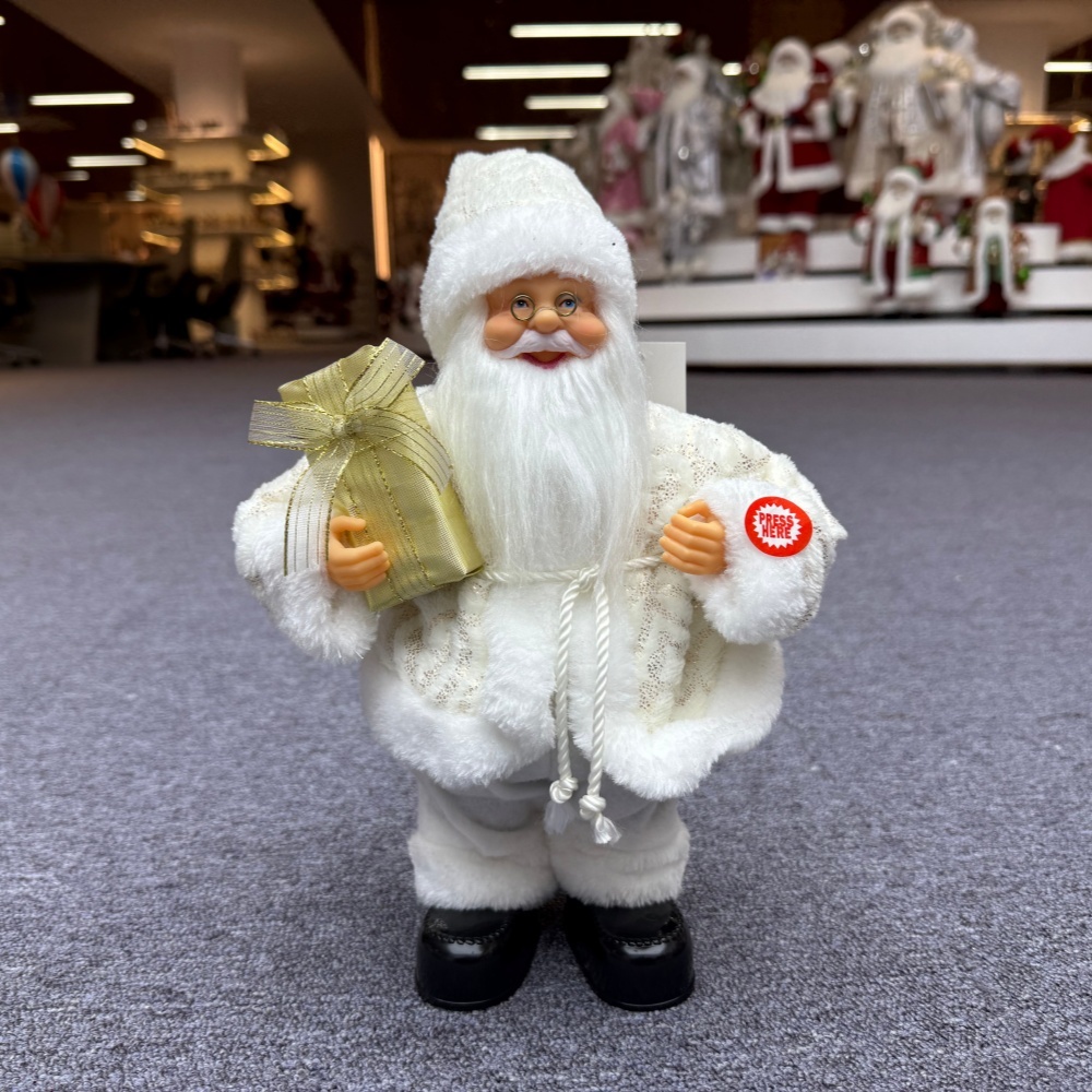 30cm Handmade Musical Dancing Santa Claus Doll Christmas Ornament Tabletop Decoration for Xmas Gifts Home Display Santa Claus