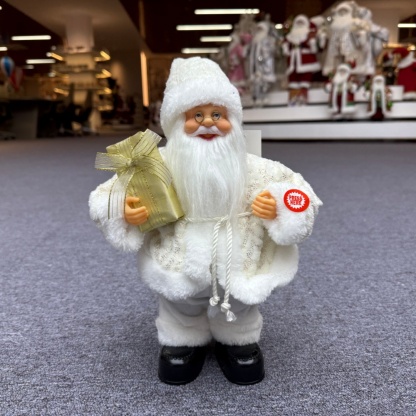 30cm Handmade Musical Dancing Santa Claus Doll Christmas Ornament Tabletop Decoration for Xmas Gifts Home Display Santa Claus