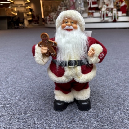 30cm Handmade Musical Dancing Santa Claus Doll Christmas Ornament Tabletop Decoration for Xmas Gifts Home Display Santa Claus
