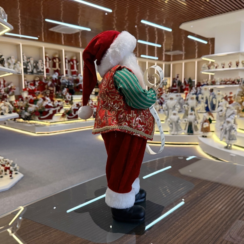 45cm Xmas Handmade Luxury Santa Claus Doll with Christmas Ball And Gift Box Handicraft Santa Claus Indoor Decoration