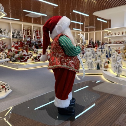 45cm Xmas Handmade Luxury Santa Claus Doll with Christmas Ball And Gift Box Handicraft Santa Claus Indoor Decoration