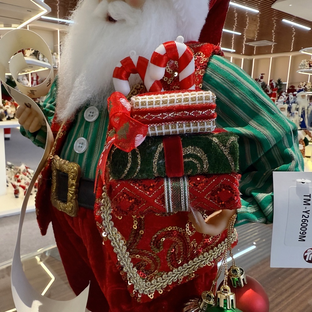 45cm Xmas Handmade Luxury Santa Claus Doll with Christmas Ball And Gift Box Handicraft Santa Claus Indoor Decoration