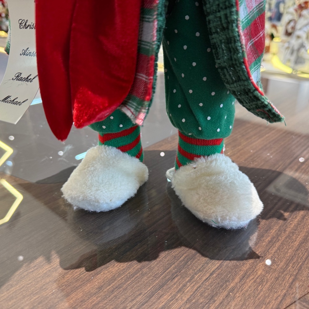 45cm Xmas Handmade Luxury Pajamas Santa Claus Doll with Christmas Gift Box And Wristwatch Handicraft Plush Santa Claus Indoor Decoration