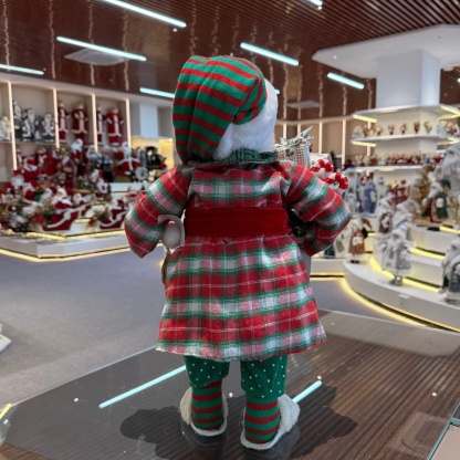 45cm Xmas Handmade Luxury Pajamas Santa Claus Doll with Christmas Gift Box And Wristwatch Handicraft Plush Santa Claus Indoor Decoration