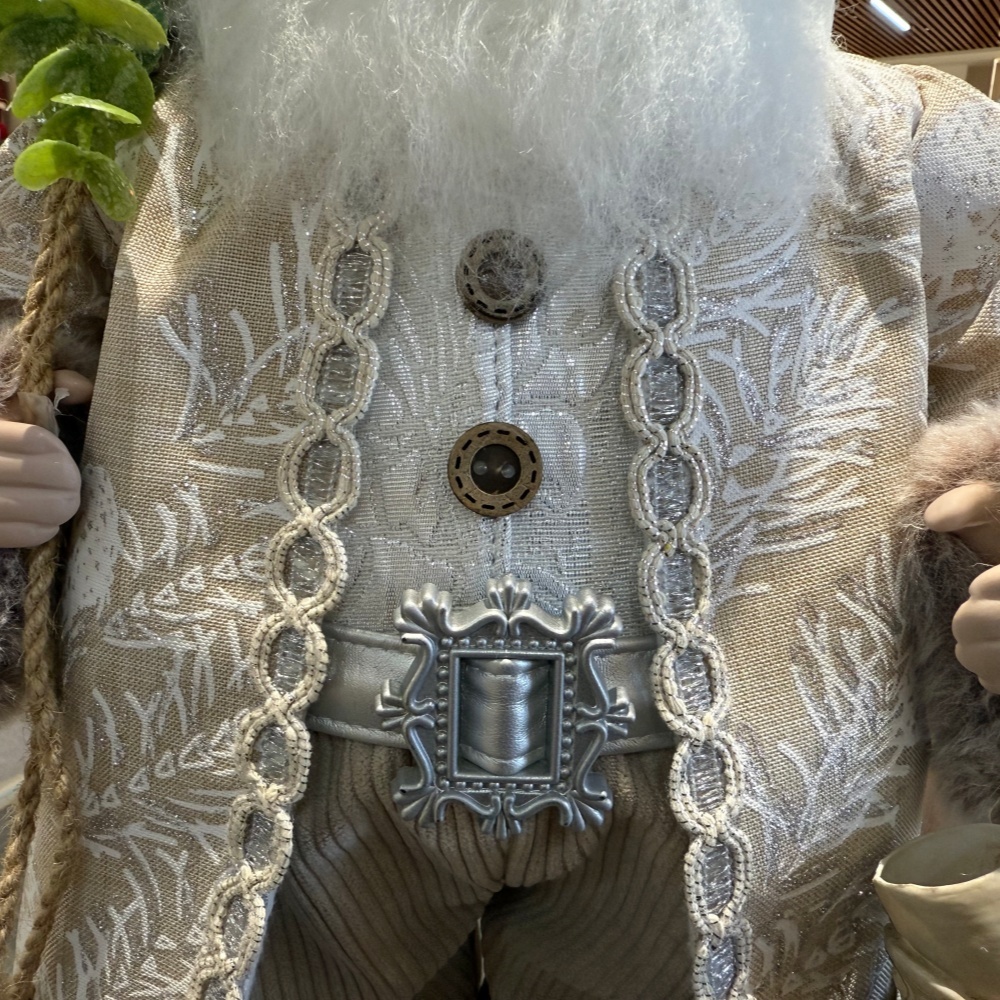 45cm Xmas Handmade Luxury Santa Claus Doll with Christmas Gift Bag And Ice Skates Handicraft Plush Santa Claus Indoor Decoration