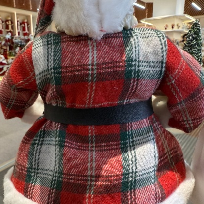 11Inch Xmas Handmade Resin Santa Claus Doll with Snowman Handicraft Polyresin Santa Claus Indoor Decoration