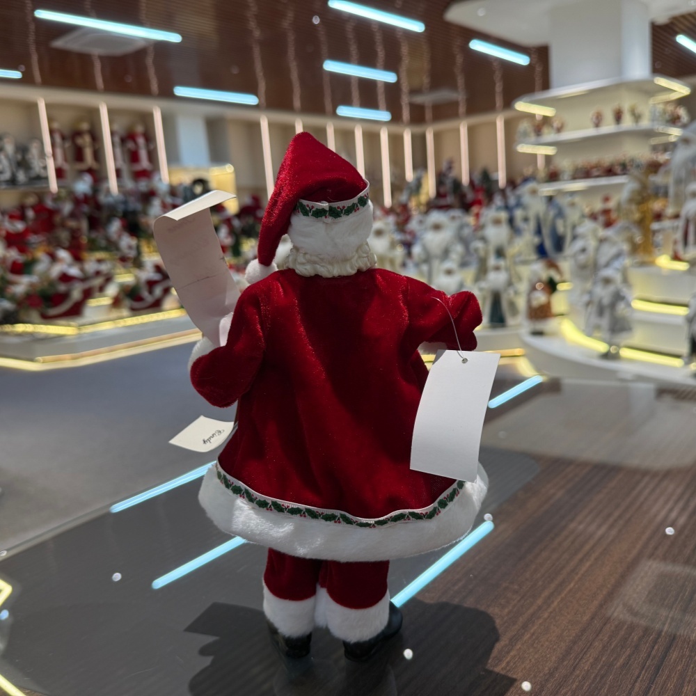 11Inch Xmas Handmade Resin Santa Claus Doll with Nutcracker Christmas Gift List Handicraft Polyresin Santa Claus Indoor Decoration