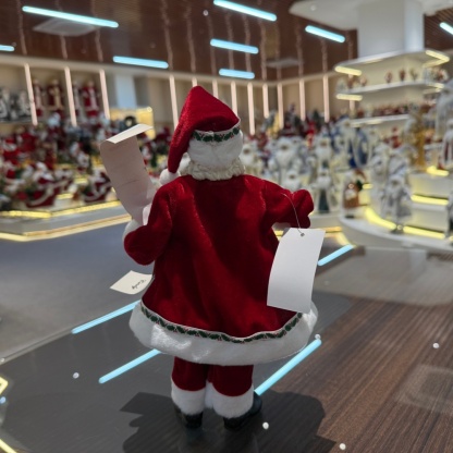 11Inch Xmas Handmade Resin Santa Claus Doll with Nutcracker Christmas Gift List Handicraft Polyresin Santa Claus Indoor Decoration