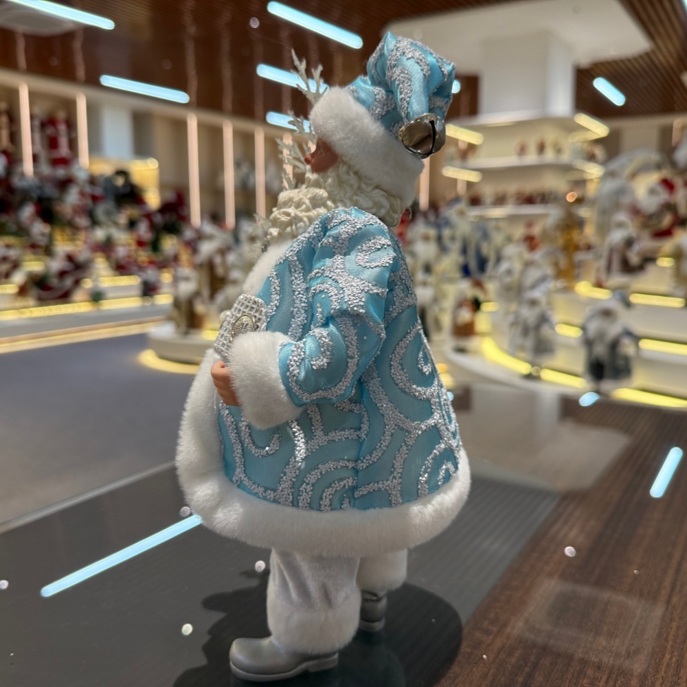 11Inch Xmas Handmade Resin Santa Claus Doll with Christmas Gift Box Handicraft Polyresin Santa Claus Indoor Decoration