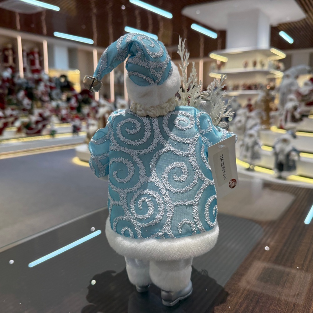 11Inch Xmas Handmade Resin Santa Claus Doll with Christmas Gift Box Handicraft Polyresin Santa Claus Indoor Decoration