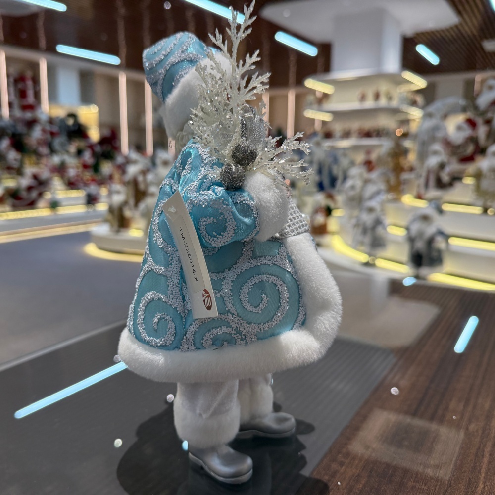 11Inch Xmas Handmade Resin Santa Claus Doll with Christmas Gift Box Handicraft Polyresin Santa Claus Indoor Decoration