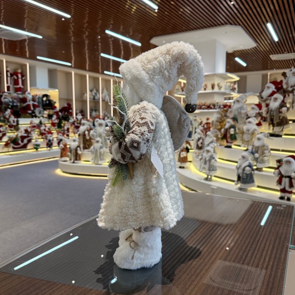 45cm Xmas Handmade Traditional Santa Claus Doll with Christmas Tree And Gift Bag Handicraft Plush Santa Claus Indoor Decoration