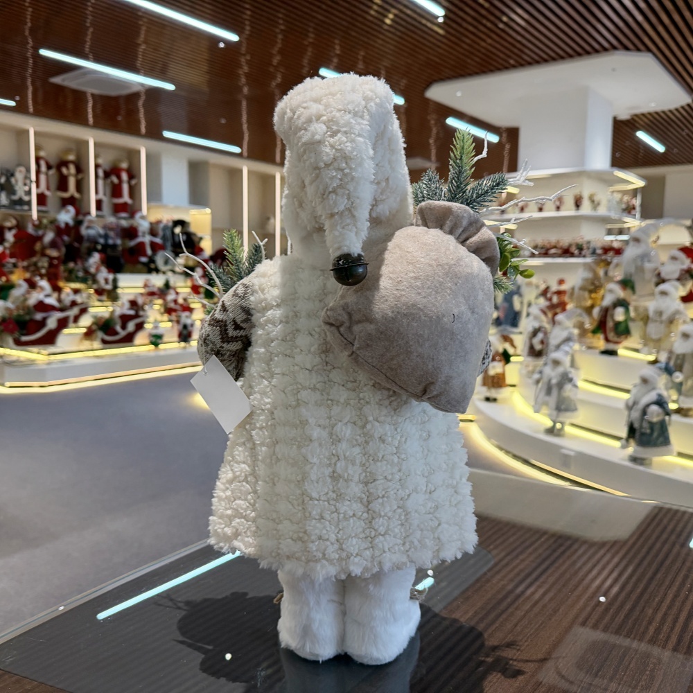 45cm Xmas Handmade Traditional Santa Claus Doll with Christmas Tree And Gift Bag Handicraft Plush Santa Claus Indoor Decoration