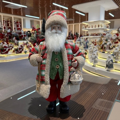 45cm Xmas Handmade Luxury Santa Claus Doll with Christmas Gift Bag Handicraft Santa Claus Indoor Decoration