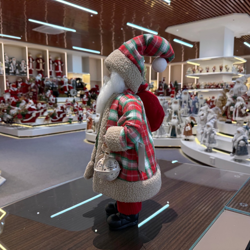 45cm Xmas Handmade Luxury Santa Claus Doll with Christmas Gift Bag Handicraft Santa Claus Indoor Decoration