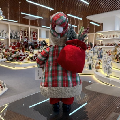 45cm Xmas Handmade Luxury Santa Claus Doll with Christmas Gift Bag Handicraft Santa Claus Indoor Decoration