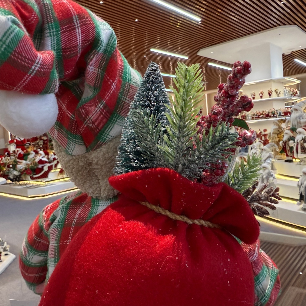 45cm Xmas Handmade Luxury Santa Claus Doll with Christmas Gift Bag Handicraft Santa Claus Indoor Decoration