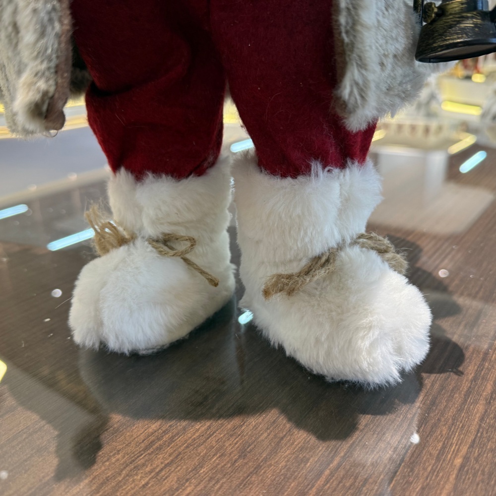 45cm Xmas Handmade Luxury Santa Claus Doll with Oil Lamp And Christmas Gift Bag Handicraft Plush Santa Claus Indoor Decoration