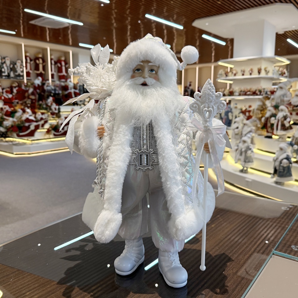45cm Xmas Handmade Luxury Santa Claus Doll with Christmas Gift Bag Handicraft Santa Claus Indoor Decoration