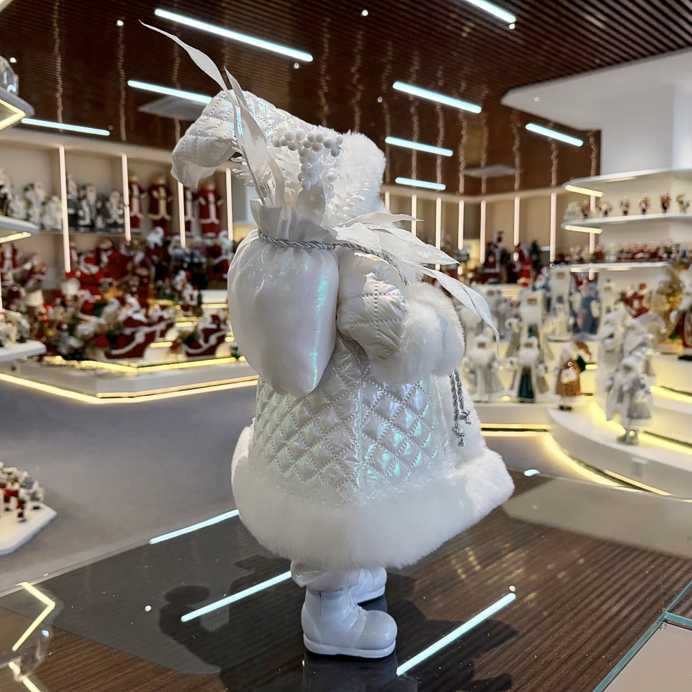 45cm Xmas Handmade Luxury Santa Claus Doll with Christmas Gift Bag Handicraft Santa Claus Indoor Decoration