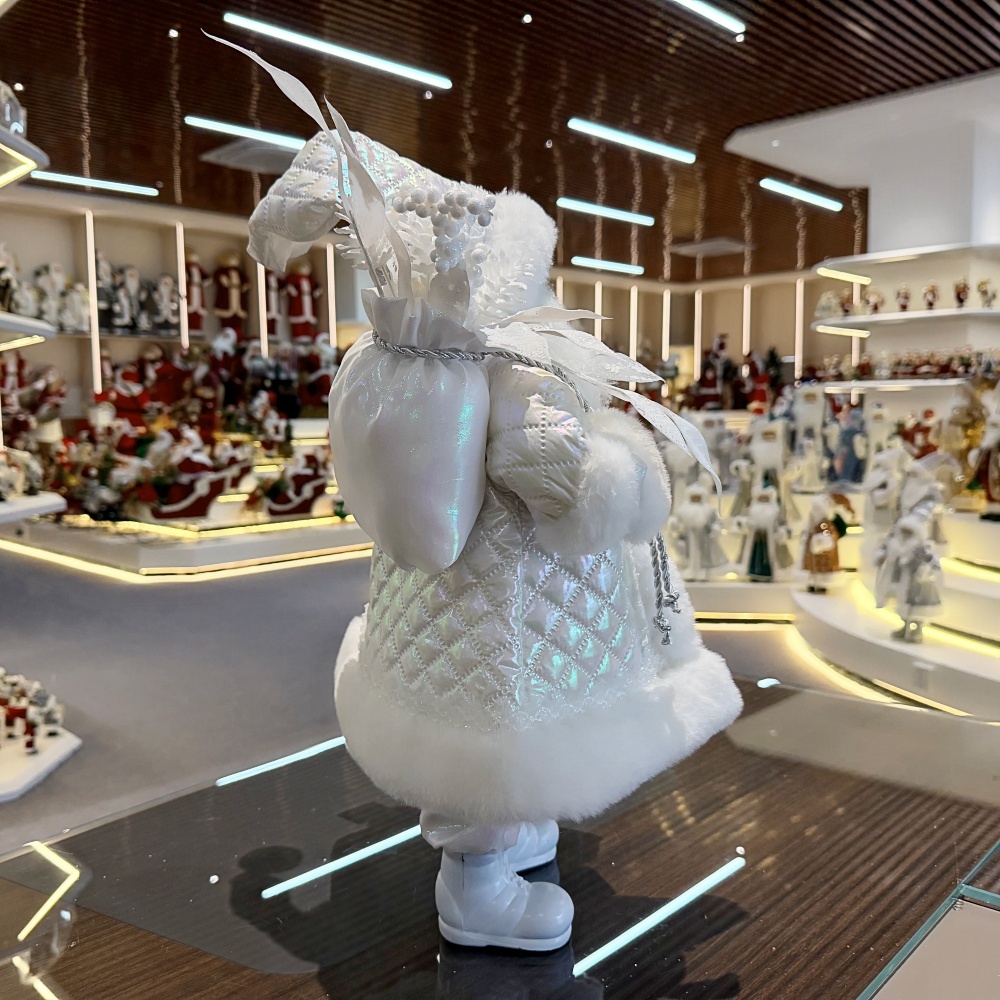 45cm Xmas Handmade Luxury Santa Claus Doll with Christmas Gift Bag Handicraft Santa Claus Indoor Decoration