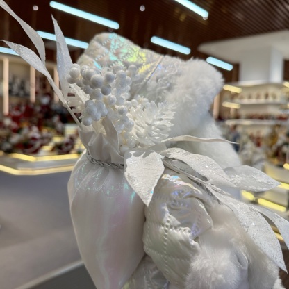 45cm Xmas Handmade Luxury Santa Claus Doll with Christmas Gift Bag Handicraft Santa Claus Indoor Decoration