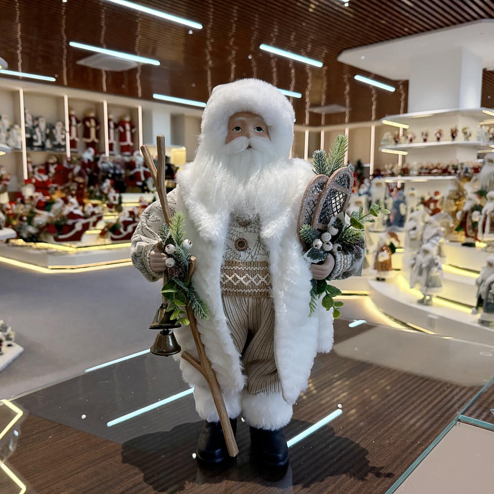 45cm Xmas Handmade Luxury Santa Claus Doll with Christmas Gift Bag Handicraft Santa Claus Indoor Decoration