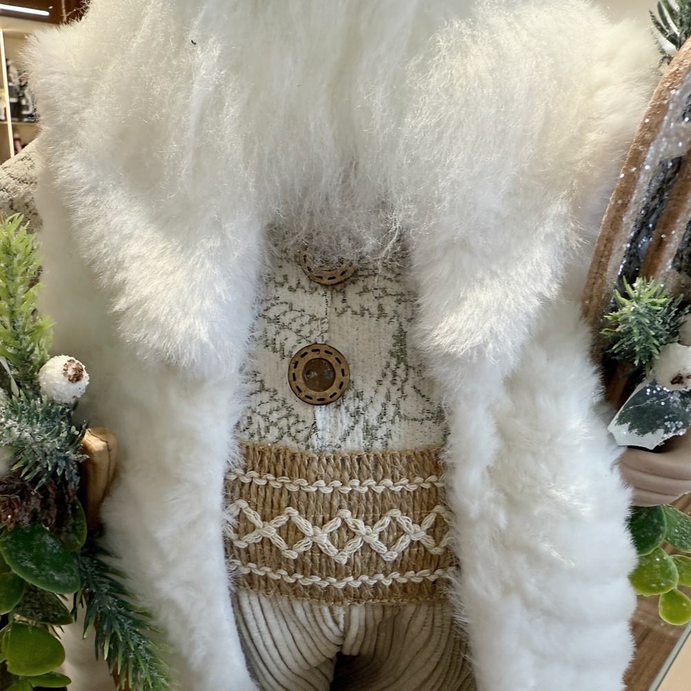 45cm Xmas Handmade Luxury Santa Claus Doll with Christmas Gift Bag Handicraft Santa Claus Indoor Decoration