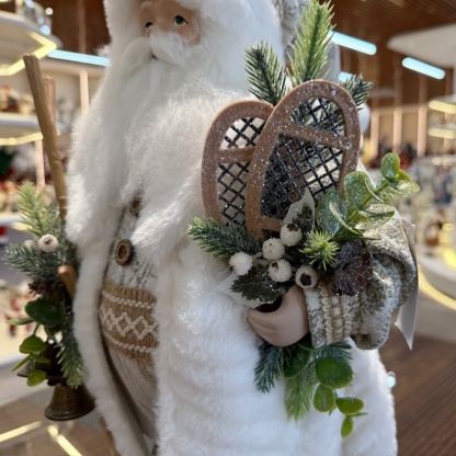 45cm Xmas Handmade Luxury Santa Claus Doll with Christmas Gift Bag Handicraft Santa Claus Indoor Decoration