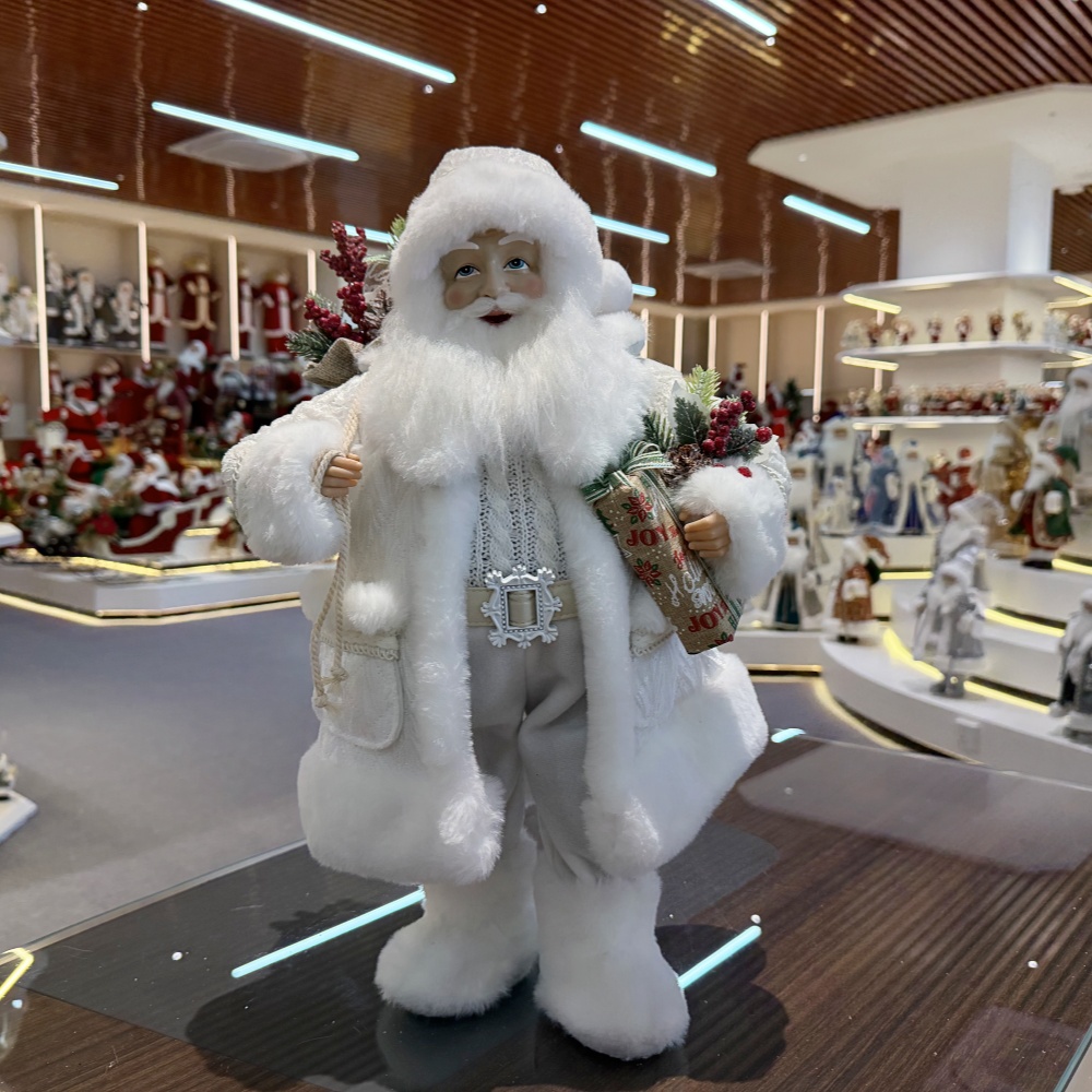 45cm Xmas Handmade Luxury Santa Claus Doll with Christmas Gift Bag Handicraft Santa Claus Indoor Decoration