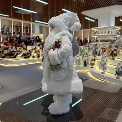 45cm Xmas Handmade Luxury Santa Claus Doll with Christmas Gift Bag Handicraft Santa Claus Indoor Decoration