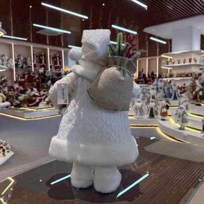 45cm Xmas Handmade Luxury Santa Claus Doll with Christmas Gift Bag Handicraft Santa Claus Indoor Decoration