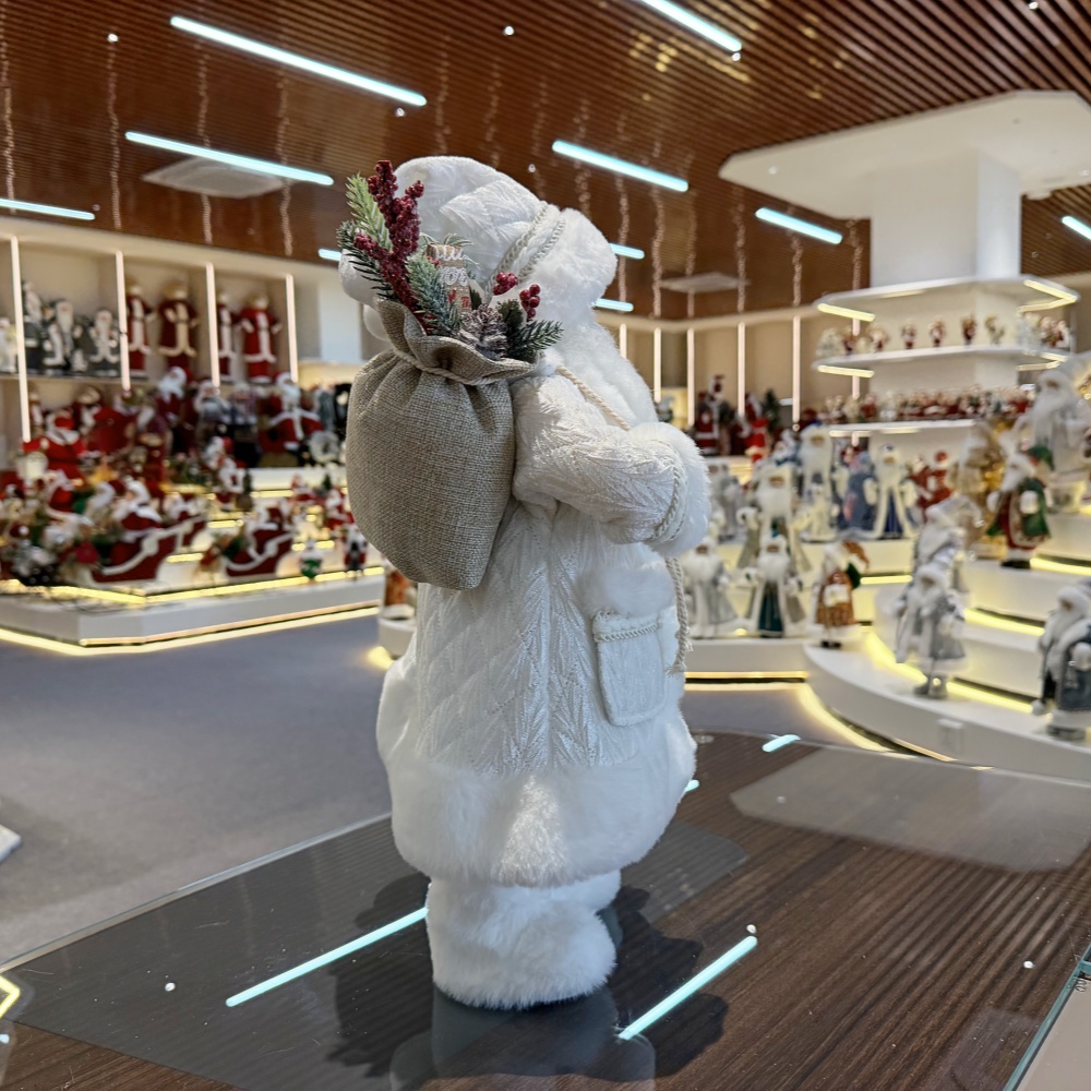 45cm Xmas Handmade Luxury Santa Claus Doll with Christmas Gift Bag Handicraft Santa Claus Indoor Decoration