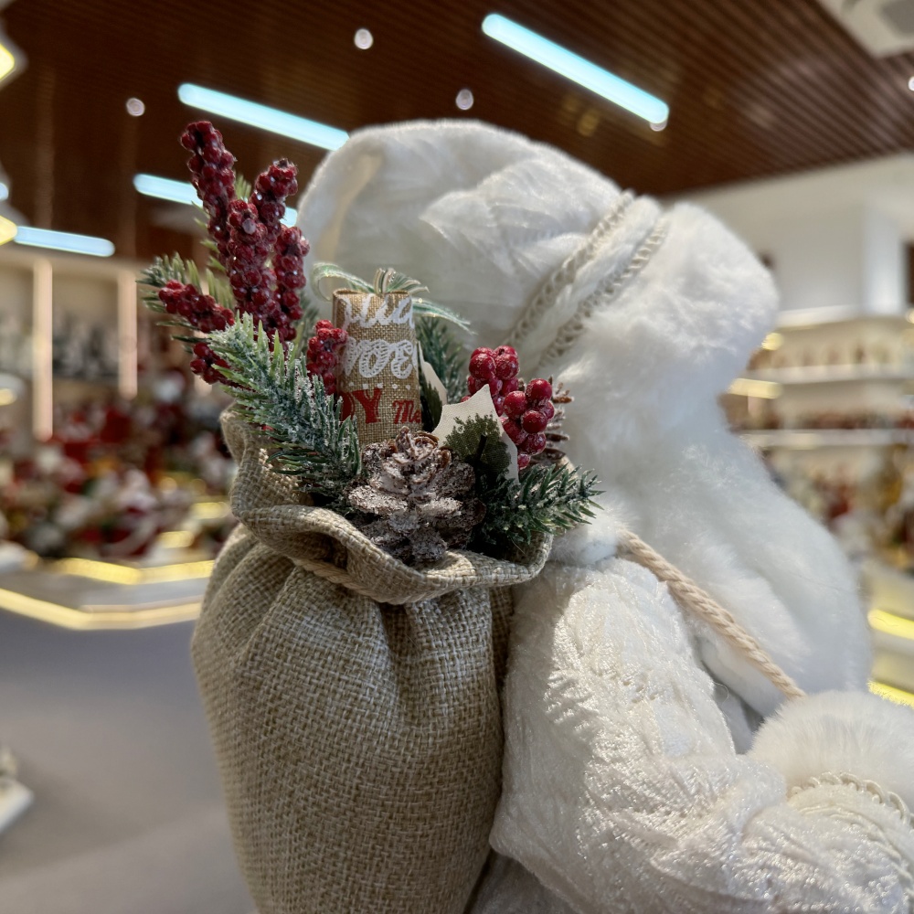 45cm Xmas Handmade Luxury Santa Claus Doll with Christmas Gift Bag Handicraft Santa Claus Indoor Decoration