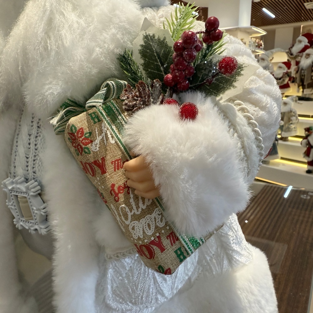 45cm Xmas Handmade Luxury Santa Claus Doll with Christmas Gift Bag Handicraft Santa Claus Indoor Decoration