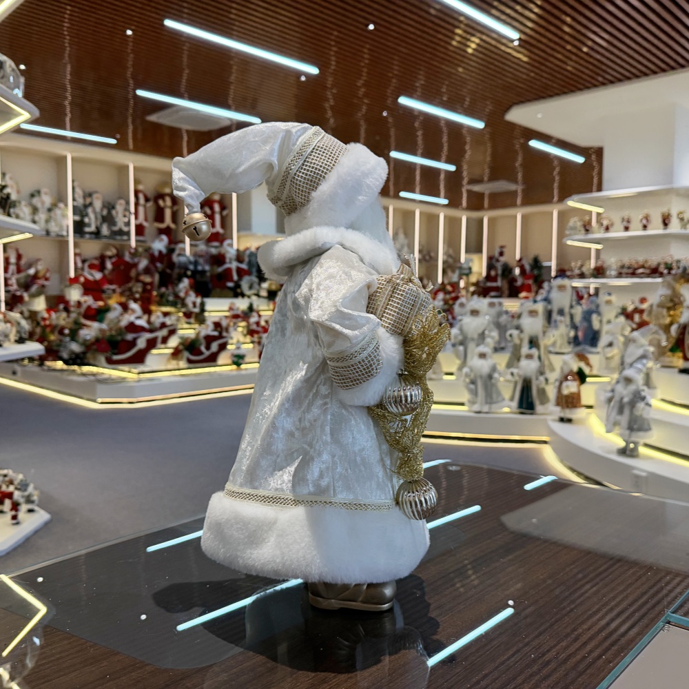 45cm Xmas Handmade Luxury Santa Claus Doll with Christmas Decoration Balls Christmas Gift Box Handicraft Santa Claus Indoor Decoration