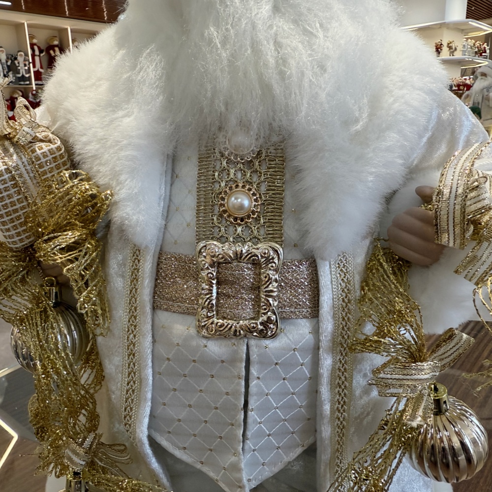 45cm Xmas Handmade Luxury Santa Claus Doll with Christmas Decoration Balls Christmas Gift Box Handicraft Santa Claus Indoor Decoration