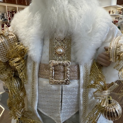 45cm Xmas Handmade Luxury Santa Claus Doll with Christmas Decoration Balls Christmas Gift Box Handicraft Santa Claus Indoor Decoration