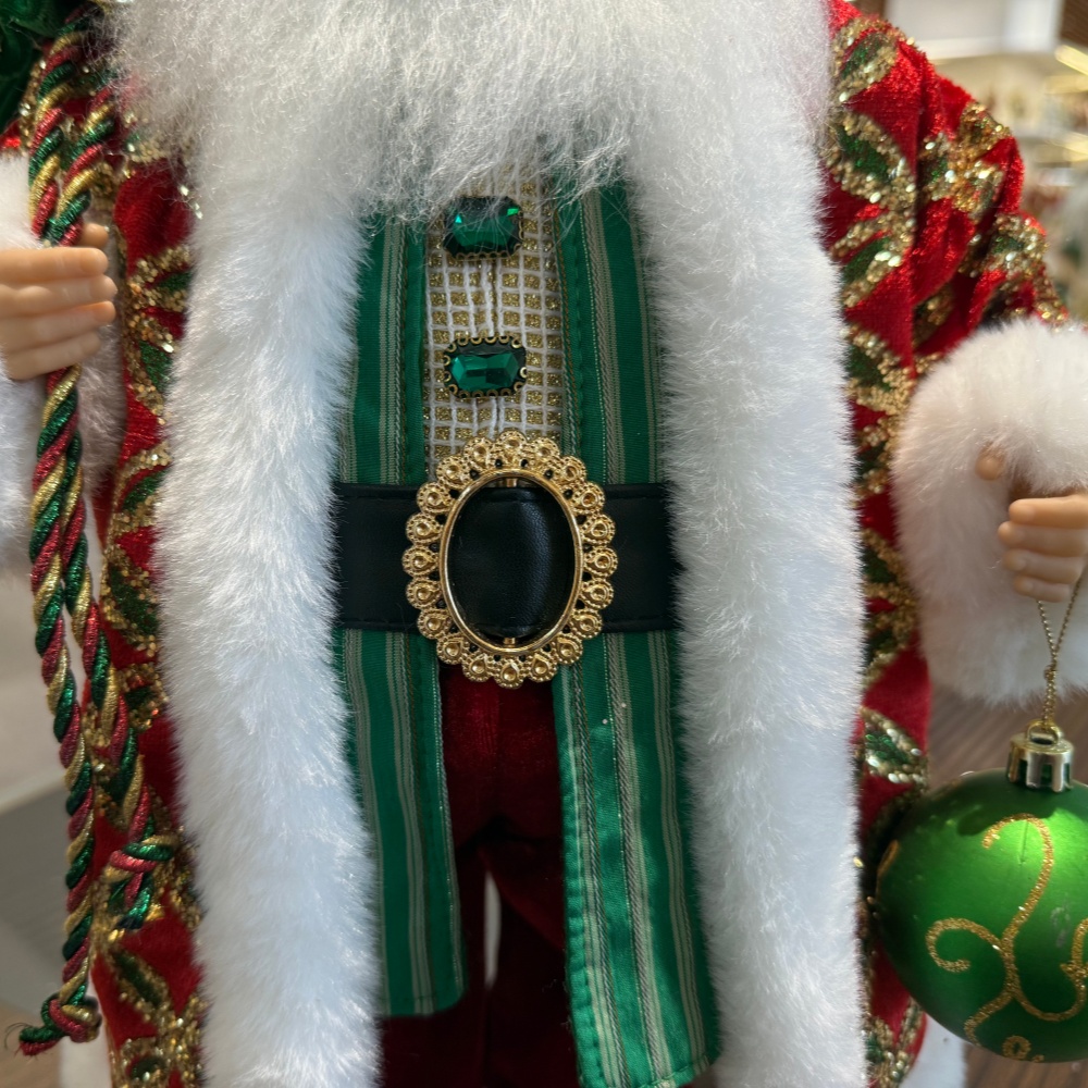 45cm Xmas Handmade Luxury Santa Claus Doll With Christmas Ball And Gift Bag Handicraft Plush Santa Claus Indoor Decoration