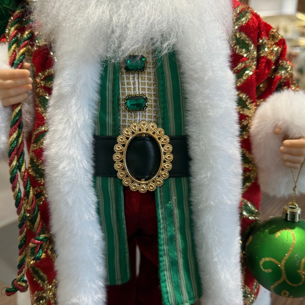 45cm Xmas Handmade Luxury Santa Claus Doll With Christmas Ball And Gift Bag Handicraft Plush Santa Claus Indoor Decoration