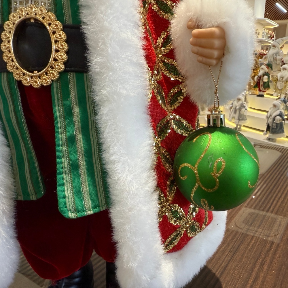 45cm Xmas Handmade Luxury Santa Claus Doll With Christmas Ball And Gift Bag Handicraft Plush Santa Claus Indoor Decoration